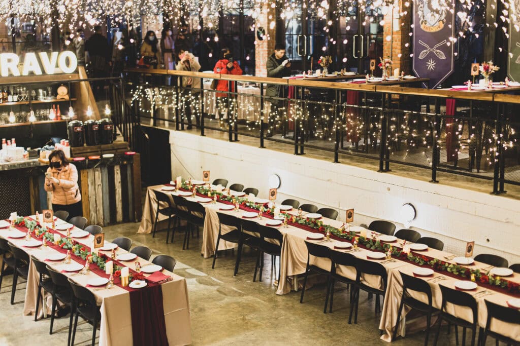 村花弄囍x美軍俱樂部的哈利波特主題的室內桌花佈置